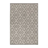 Riviera Home Grey Pattern Rectangular Accent Indoor Rugs
