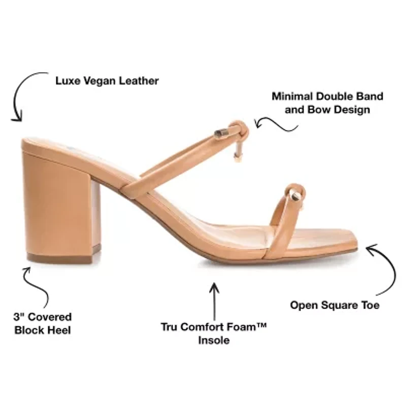 Journee Collection Jessa Womens Round Open Toe Block Heel Pumps
