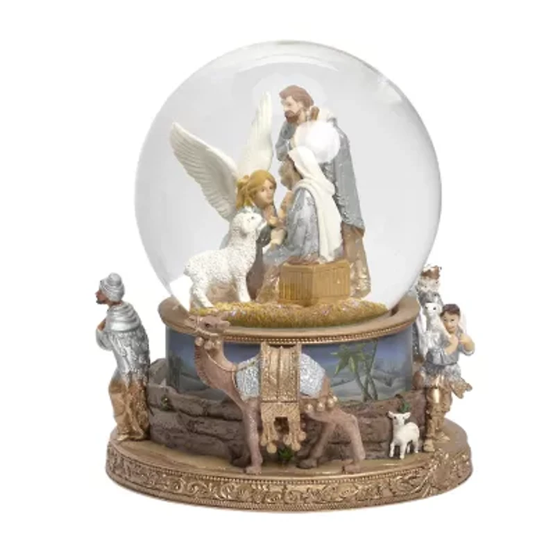 Roman 7in Musical Dome Nativity Christmas Snow Globe