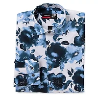 J. Ferrar Ultra Comfort Mens Slim Fit Stretch Fabric Wrinkle Free Long Sleeve Dress Shirt