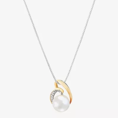 Limited Quantities! Womens Dyed White Cultured Freshwater Pearl 14K Gold Sterling Silver 18 Inch Pendant Necklace