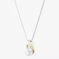 Limited Quantities! Womens Dyed White Cultured Freshwater Pearl 14K Gold Sterling Silver 18 Inch Pendant Necklace