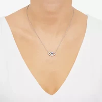 Limited Quantities! Womens Lab Created Blue Sapphire Sterling Silver Evil Eye 18 Inch Pendant Necklace