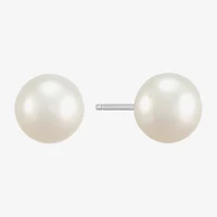 Limited Quantities! Womens Dyed Multi Color Cultured Freshwater Pearl Sterling Silver Round 6 Pair Earring Set