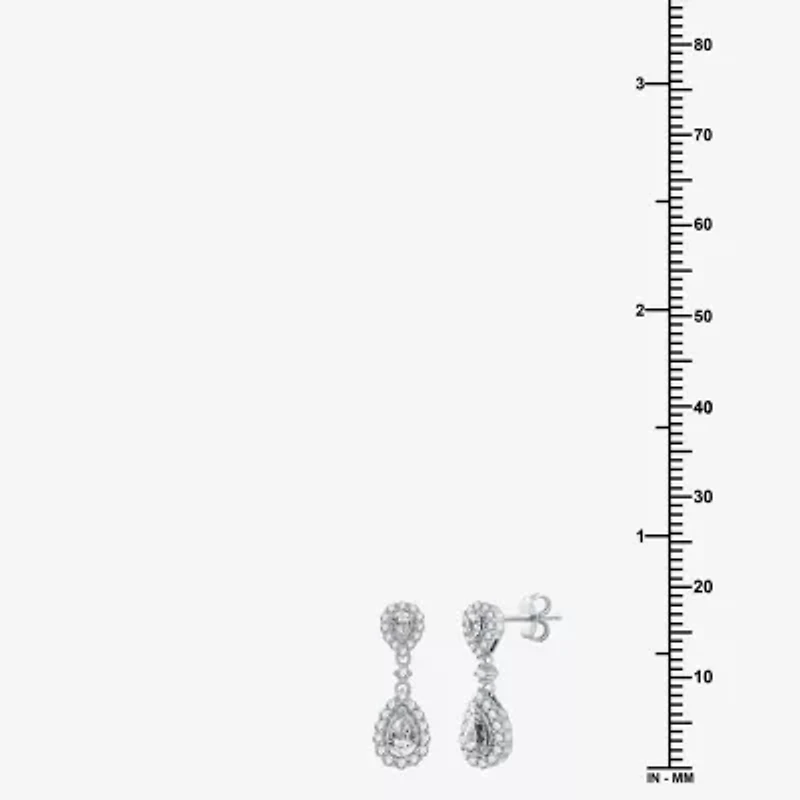 G-H / Si2-I1) Womens CT. T.W. Lab Grown White Diamond 10K White Gold Pear Drop Earrings