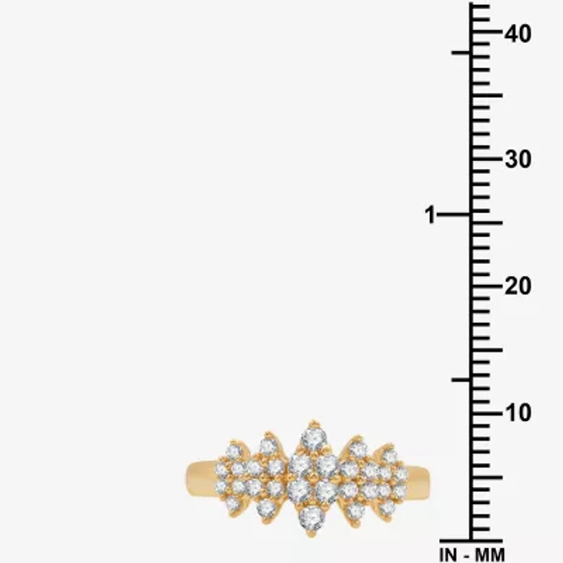 (G-H / Si2-I1) Womens 1/2 CT. T.W. Lab Grown White Diamond 10K Gold Cluster Band