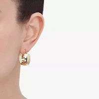 Womens 10K Gold 22mm Round Hoop Earrings