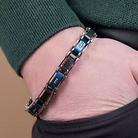 (H-I / I1) Mens Stainless Steel 8 1/2 Inch Link Bracelet