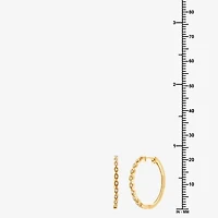 Womens 1/10 CT. T.W. Lab Grown White Diamond 14K Gold Over Silver Sterling Silver 22mm Hoop Earrings