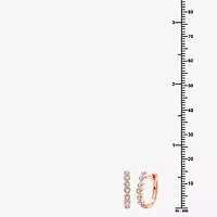 Womens 1/10 CT. T.W. Lab Grown White Diamond 14K Rose Gold Over Silver Sterling Silver 15.5mm Heart Hoop Earrings