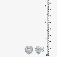 Womens 1/10 CT. T.W. Natural White Diamond Sterling Silver Heart 2-pc. Jewelry Set