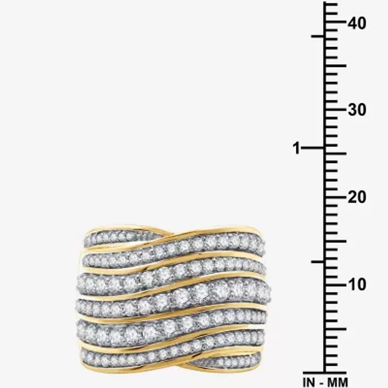 Womens 1 1/2 CT. T.W. Lab Grown White Diamond 14K Gold Over Silver Band
