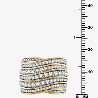 Womens 1 1/2 CT. T.W. Lab Grown White Diamond 14K Gold Over Silver Band