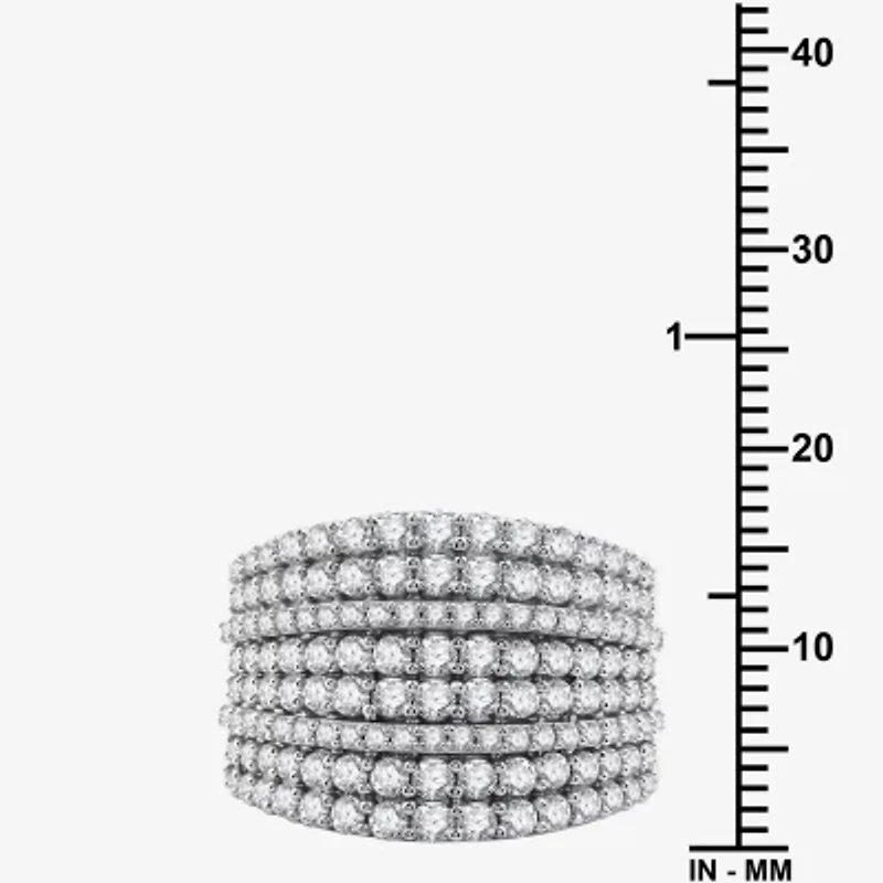 Womens 2 CT. T.W. Lab Grown White Diamond Sterling Silver Band