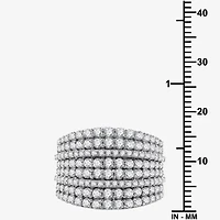 Womens 2 CT. T.W. Lab Grown White Diamond Sterling Silver Band
