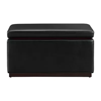 Berlinda Faux Leather Rectangular Storage Ottoman