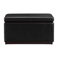Berlinda Faux Leather Rectangular Storage Ottoman