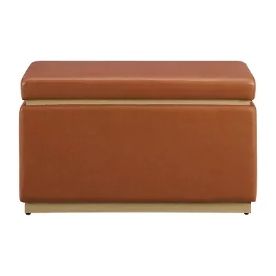Berlinda Faux Leather Rectangular Storage Ottoman