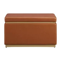 Berlinda Faux Leather Rectangular Storage Ottoman