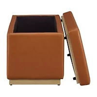 Berlinda Faux Leather Rectangular Storage Ottoman
