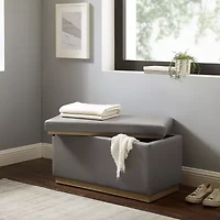 Berlinda Faux Leather Rectangular Storage Ottoman