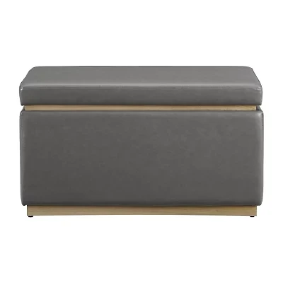 Berlinda Faux Leather Rectangular Storage Ottoman