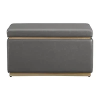 Berlinda Faux Leather Rectangular Storage Ottoman