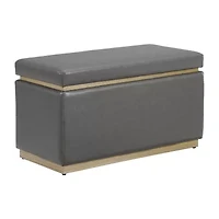 Berlinda Faux Leather Rectangular Storage Ottoman