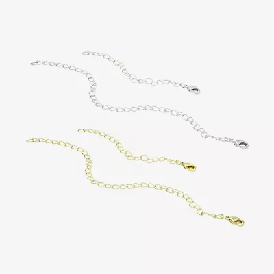 Silver Reflections Womens 14K Gold Over Brass Pure Silver Over Brass Inch Necklace Extender
