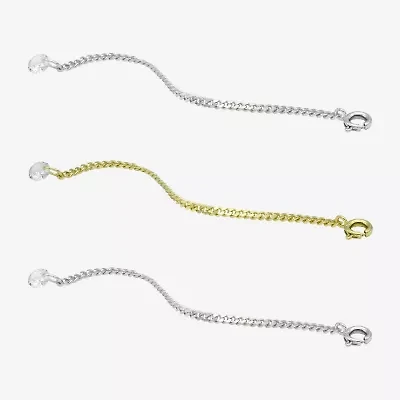 Silver Reflections Womens 14K Gold Over Brass Pure Silver Over Brass 3 Inch Necklace Extender