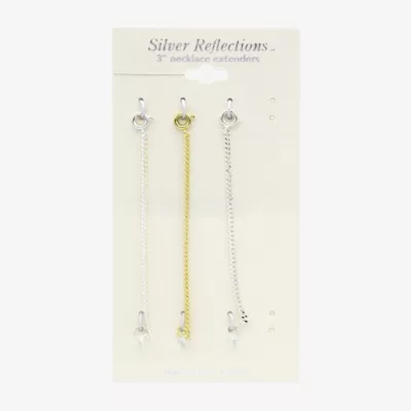 Silver Reflections Womens 14K Gold Over Brass Pure Silver Over Brass Inch Necklace Extender