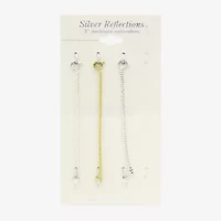 Silver Reflections Womens 14K Gold Over Brass Pure Silver Over Brass Inch Necklace Extender