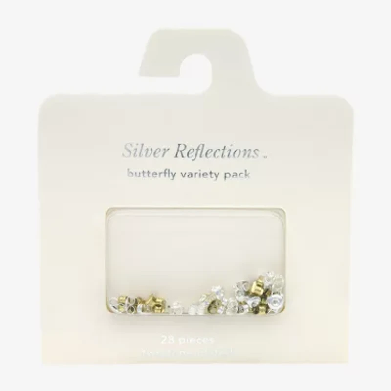 Silver Reflections 14K Gold Over Brass Pure Silver Over Brass Earring Backs