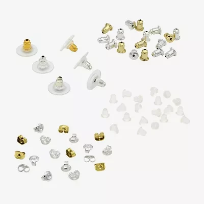 Silver Reflections 14K Gold Over Brass Pure Silver Over Brass Earring Backs