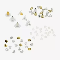 Silver Reflections 14K Gold Over Brass Pure Silver Over Brass Earring Backs