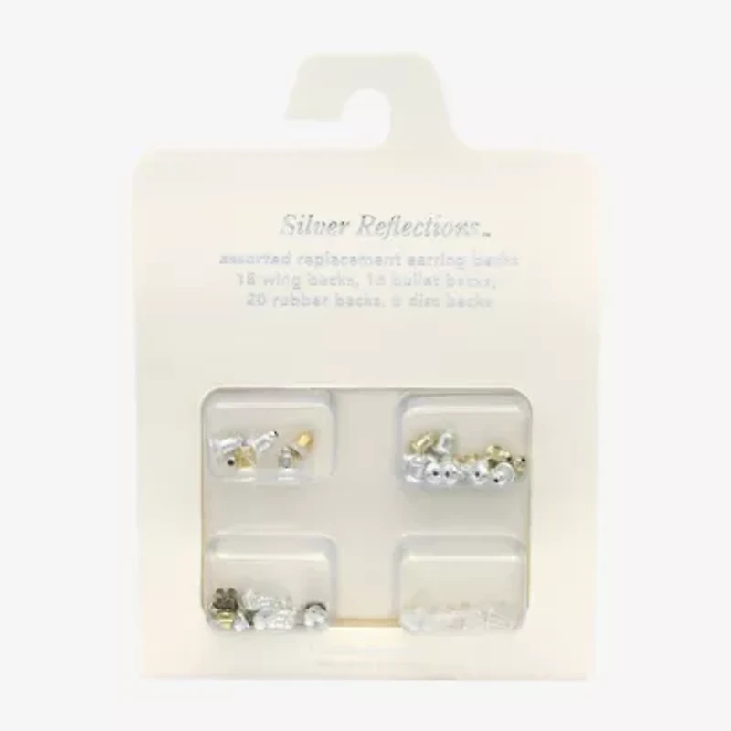 Silver Reflections 14K Gold Over Brass Pure Silver Over Brass Earring Backs