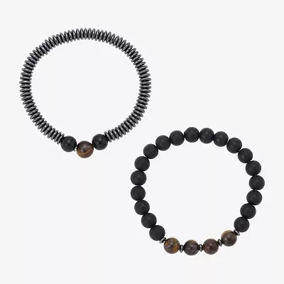 J.P. Army Mens 2-pc. Multi Color Stainless Steel Bracelet Set
