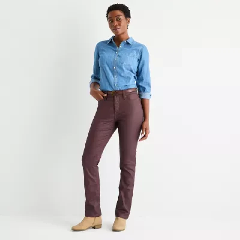 St. John's Bay Tall Womens Mid Rise Straight Leg Jean