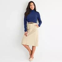 St. John's Bay Womens Long Sleeve Tall Mock Neck Top