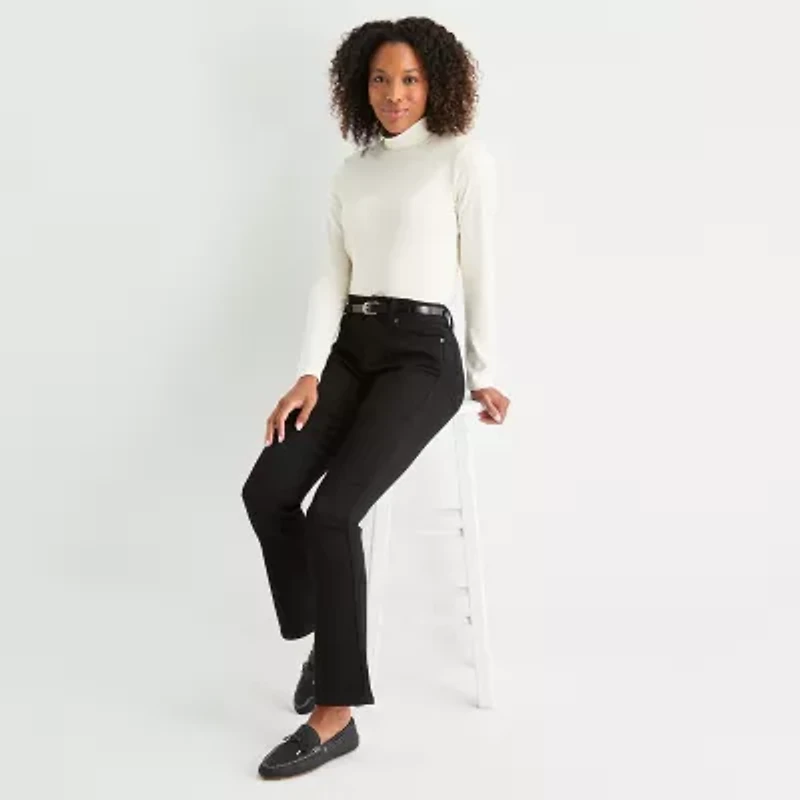 St. John's Bay Womens Tall Long Sleeve Mock Neck Top