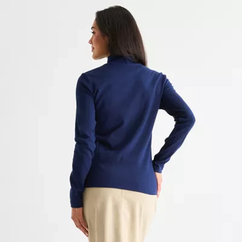 St. John's Bay Womens Long Sleeve Tall Mock Neck Top