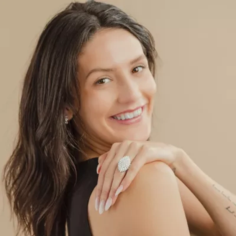 (G/ Si2) Womens 4 CT. T.W. Lab Grown White Diamond 10K Gold Marquise Cocktail Ring