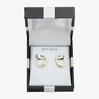 Womens 10K Gold 15mm Oval Hoop Earrings