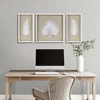 Madison Park Sabal Palm Rice Paper Shadow Box 3-pc. Wall Art Set