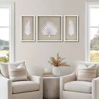 Madison Park Sabal Palm Rice Paper Shadow Box 3-pc. Wall Art Set