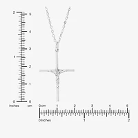 Silver Treasures Womens Sterling Silver Cross 16 Inch Pendant Necklace
