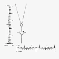 Silver Treasures Womens Sterling Silver Cross 16 Inch Pendant Necklace