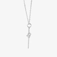 Silver Treasures Womens Sterling Silver Cross 16 Inch Pendant Necklace