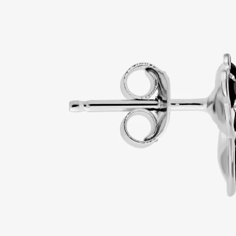 Silver Treasures Panda Multi Color Crystal Sterling Silver 8.6mm Stud Earrings