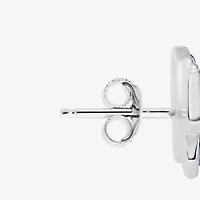 Silver Treasures Multi Color Crystal Sterling Silver 8.3mm Butterfly Stud Earrings